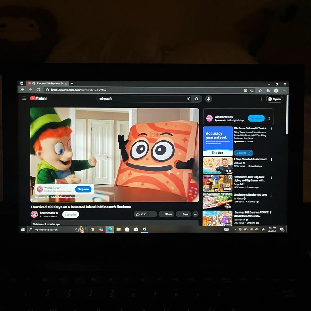 Toshiba Black Laptop with Backlit Keyboard